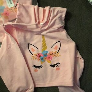 Unicorn long sleeve crop top